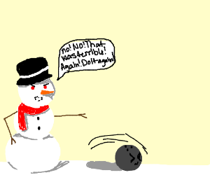 300x250 Evil Snowman Forces Bowling Ball To Work Hard Drawing - Evil Snowman Drawing