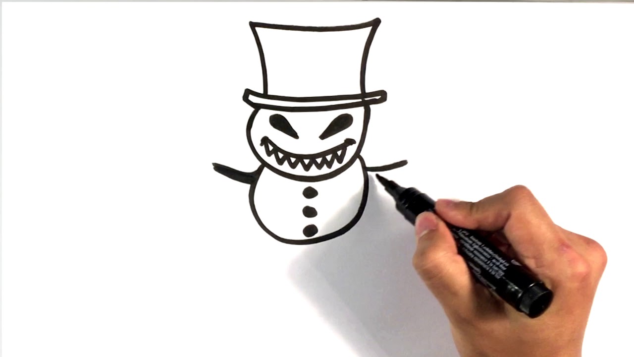 1280x720 How To Draw An Evil Snowman - Evil Snowman Drawing