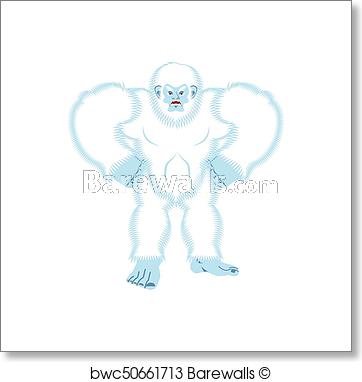 362x382 Yeti Angry Bigfoot Evil Abominable Snowman Aggressive Vector - Evil Snowman Drawing