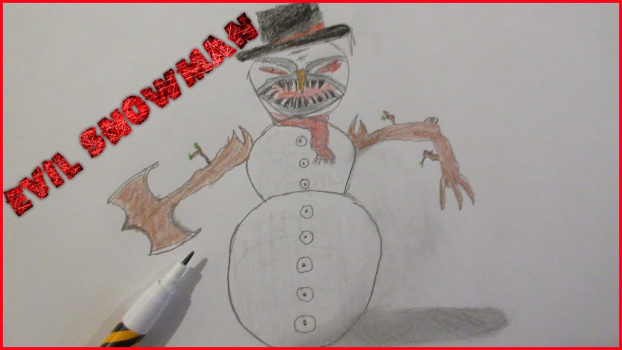 1280x720 Android - Evil Snowman Drawing