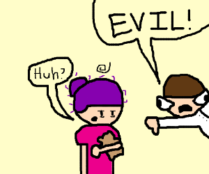 300x250 evil purple haired girl holds evil teddy bear drawing - Evil Teddy Bear Drawing