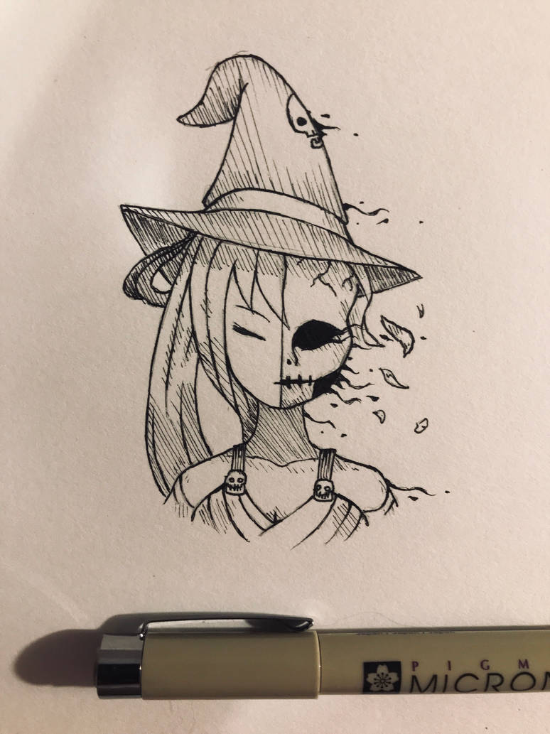 774x1033 Inktober - Evil Witch Drawing