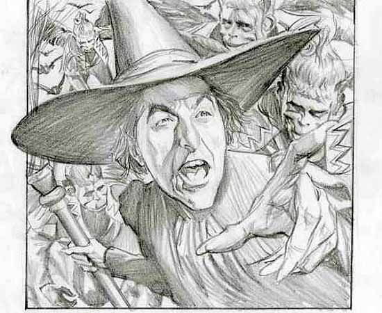 550x450 Halloween Witches Art, Witch Art - Evil Witch Drawing