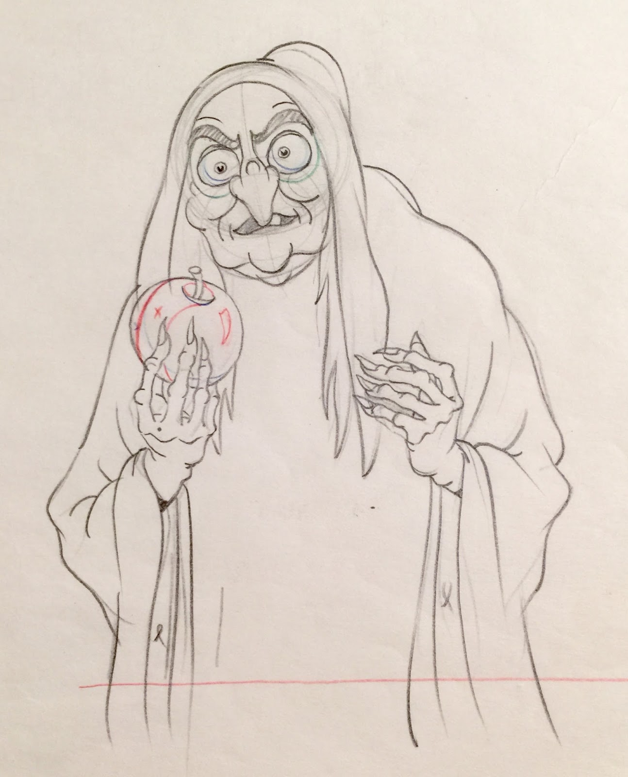 1294x1600 Animation Collection Original Production Drawing Of The Old Hag - Evil Witch Drawing