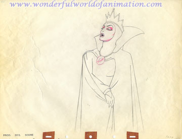 360x275 Disney Studios Production Drawing Animation Art Production Drawing - Evil Witch Drawing