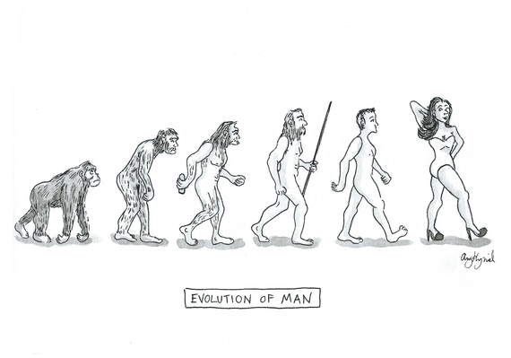 570x399 evolution of man huffpost - Evolution Of Man Drawing