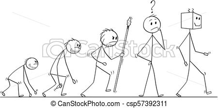 450x224 cartoon of human evolution process progress, successor of modern - Evolution Of Man Drawing