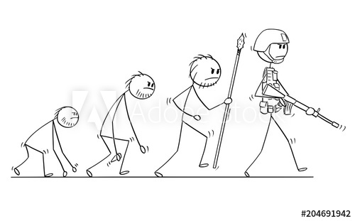 500x311 Cartoon Stick Man Drawing Conceptual Illustration Of Modern Human - Evolution Of Man Drawing