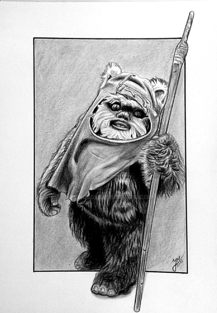 744x1073 Ewok Drawing - Ewok Drawing