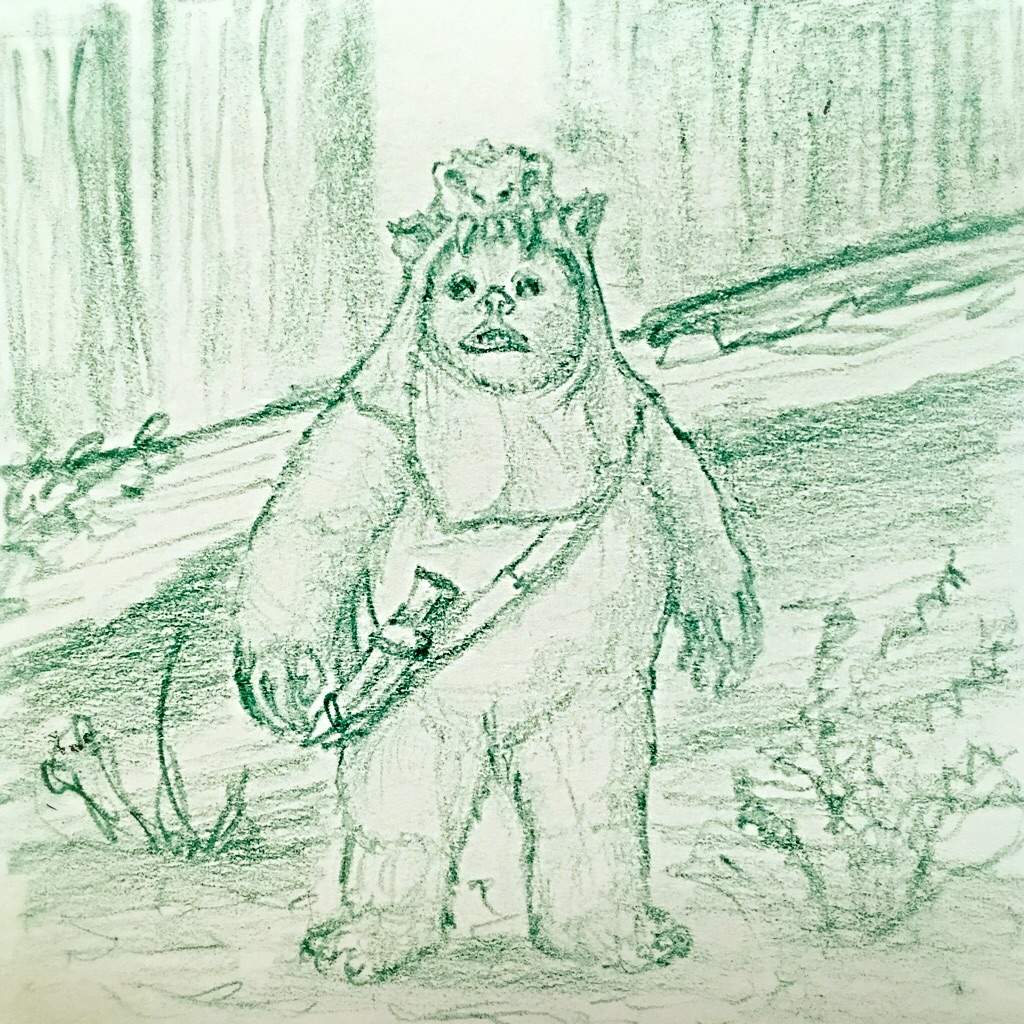 1024x1024 Star Wars Mini Drawing - Ewok Drawing