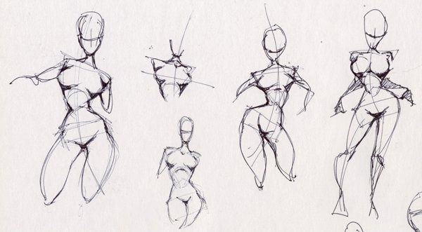 600x331 exaggerated sketching style for the female figure sketching - Exaggerated Drawings