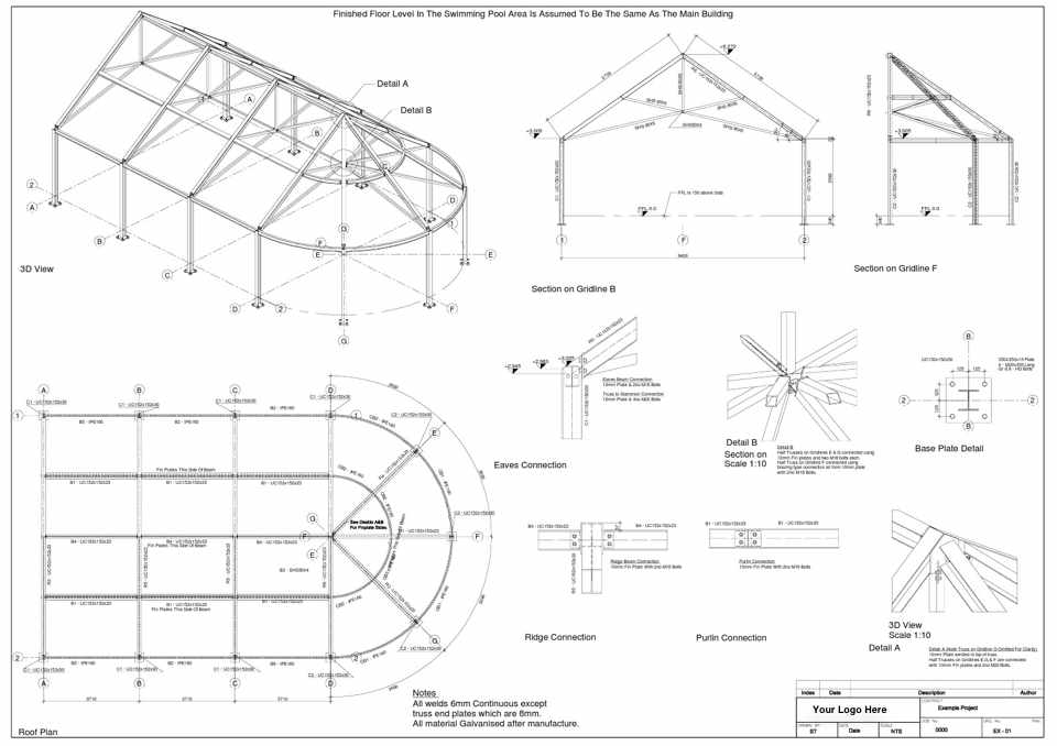 960x678 Steel Detailing Uk Steel Cad Drawings Fabrication Drawings - Example Drawing