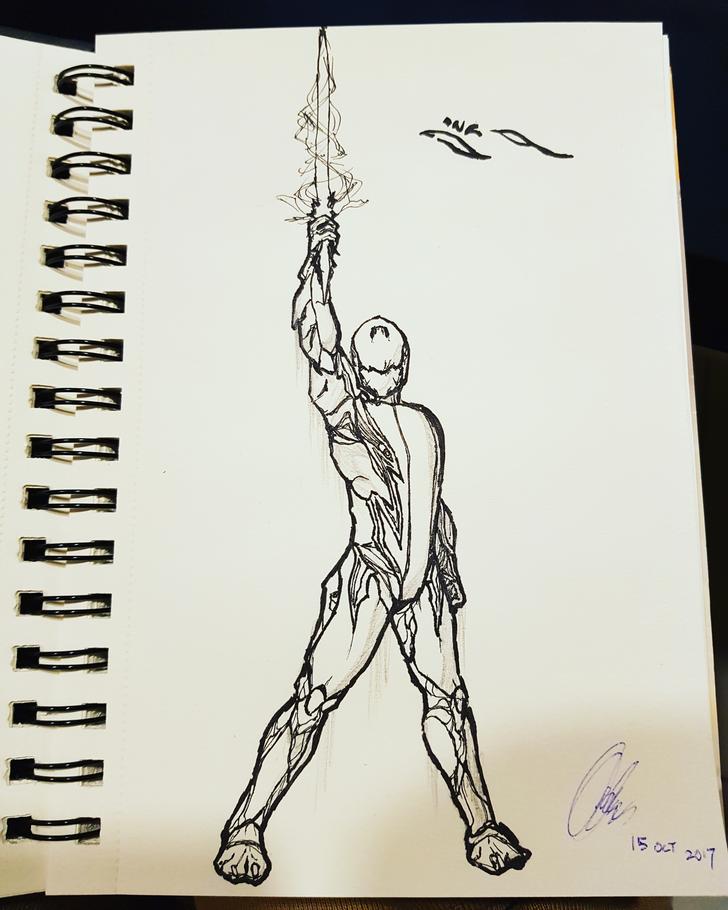 728x910 Excalibur Drawing For Inktober - Excalibur Drawing