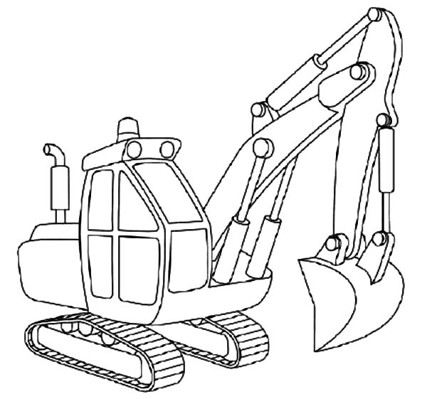 600x561 how to draw excavator coloring pages - Excavator Drawing