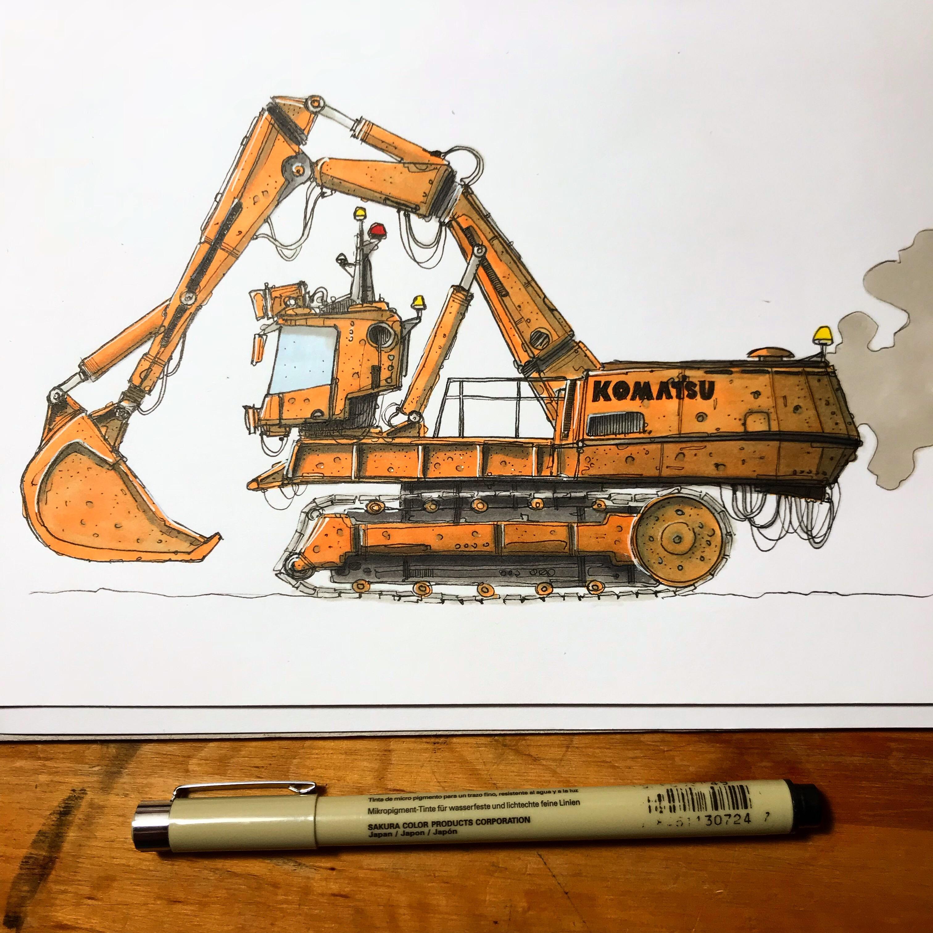 Excavator Drawing at Explore collection of