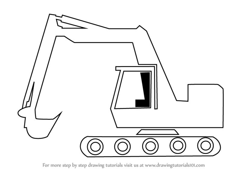 800x567 learn how to draw a cartoon excavator - Excavator Drawing