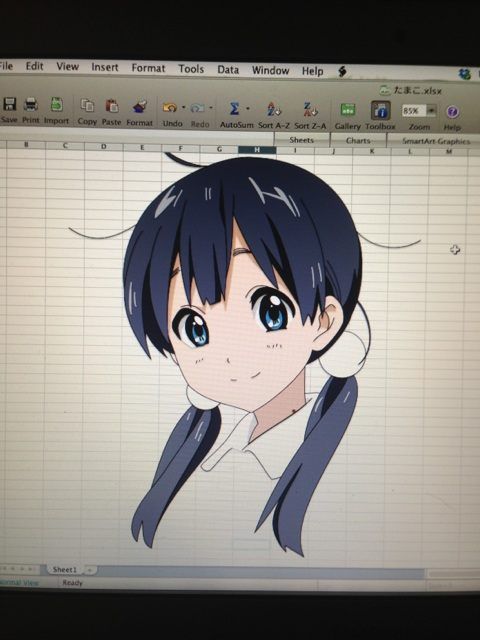 480x640 how to draw an anime character using ms excel anime anime - Excel Drawing