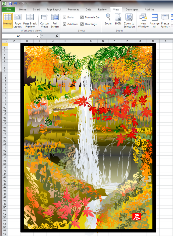 Excel painting. Тацуо Хориучи картины. Картины в excel японец. Картины в excel. Рисование картин в excel.