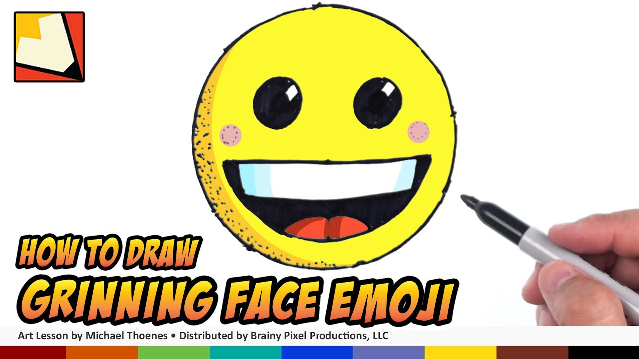 1280x720 How To Draw Emojis - Excited Face Drawing