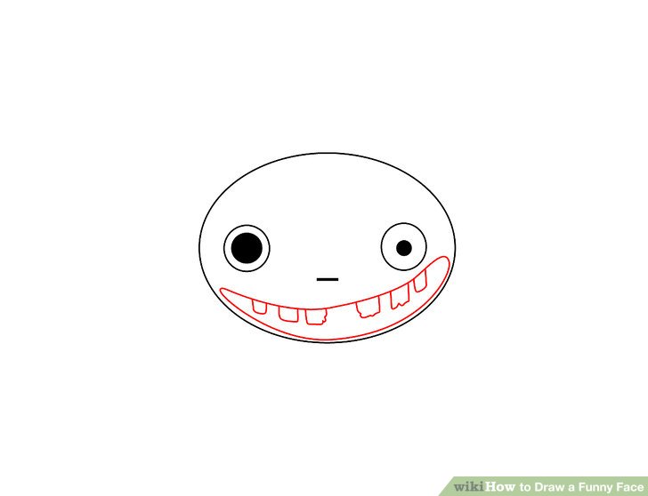 728x558 How To Draw A Funny Face Steps - Excited Face Drawing