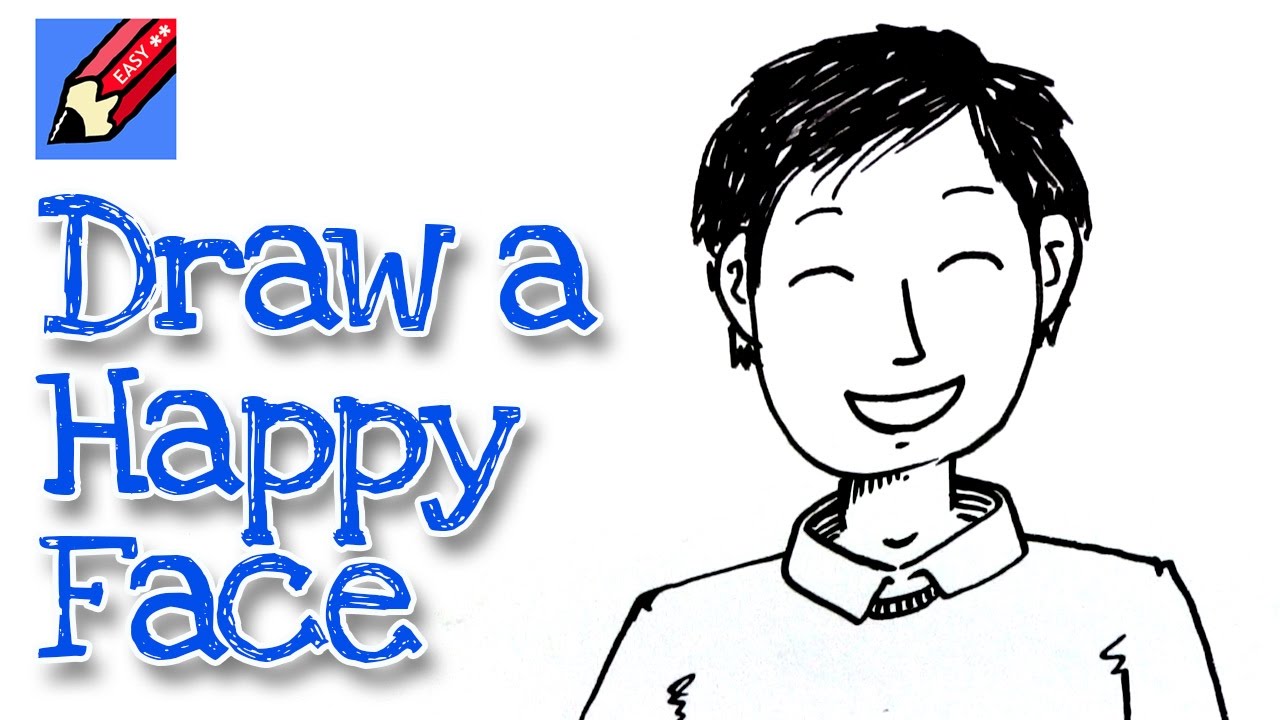1280x720 How To Draw A Happy Face - Excited Face Drawing