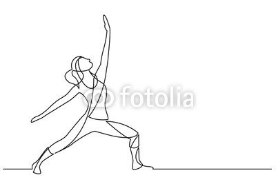 400x283 Continuous Line Drawing Of Exercising Woman Buy Photos Ap - Exercising Drawing