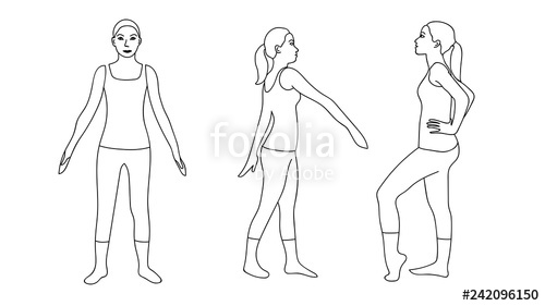 500x281 Women Exercising Drawing Line Stock Image And Royalty Free Vector - Exercising Drawing