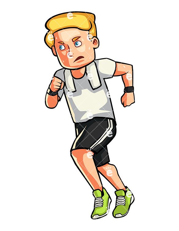585x755 A Man Jogging - Exercising Drawing