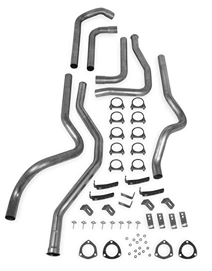425x542 hooker dual competition header back exhaust - Exhaust Drawing