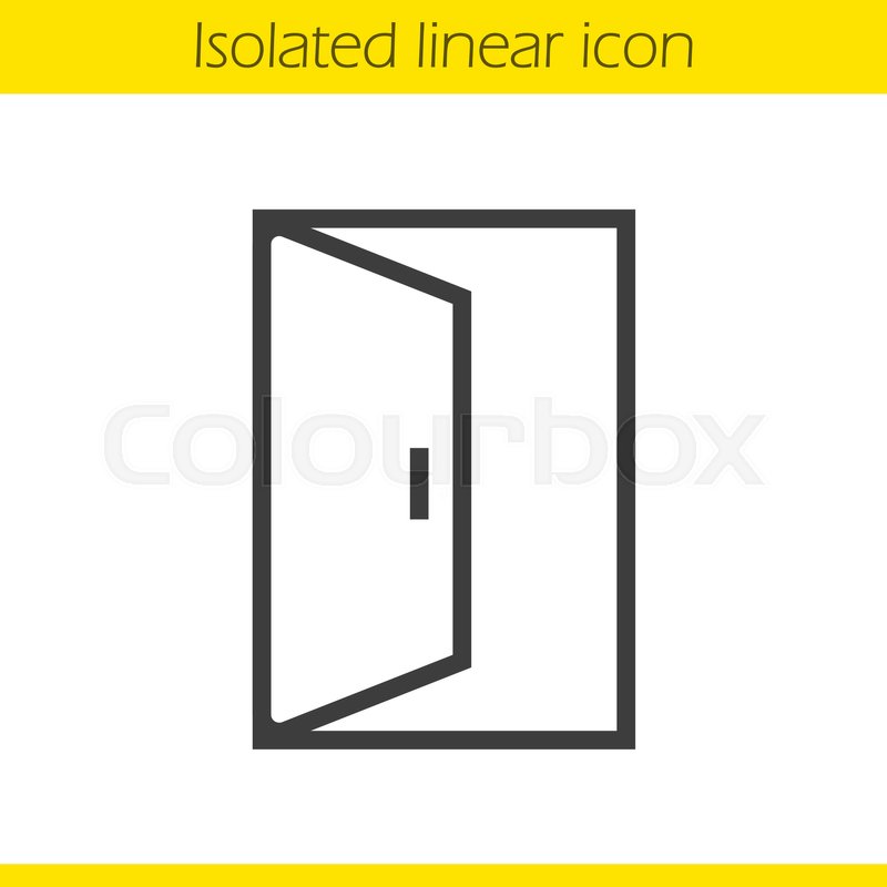 800x800 open door linear icon doorway thin stock vector colourbox - Exit Drawing