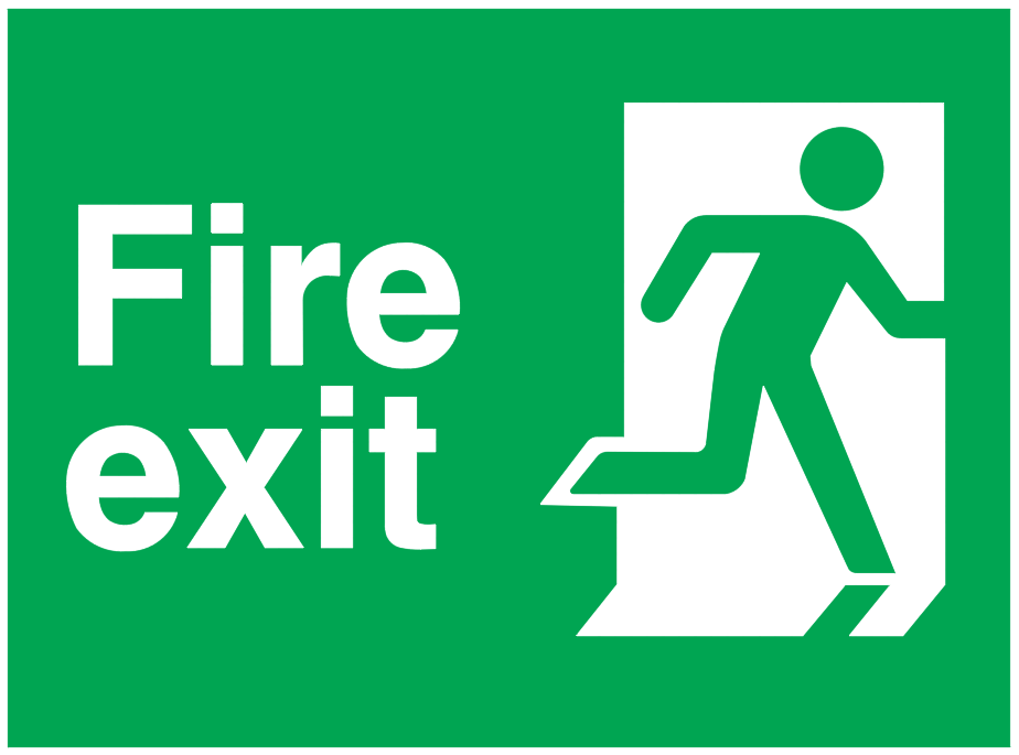 924x685 fire exit running man right sign - Exit Drawing
