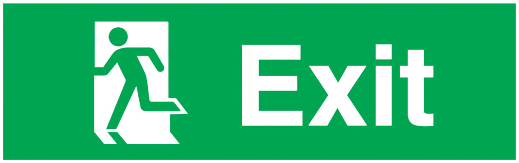 1024x323 running man left exit - Exit Drawing