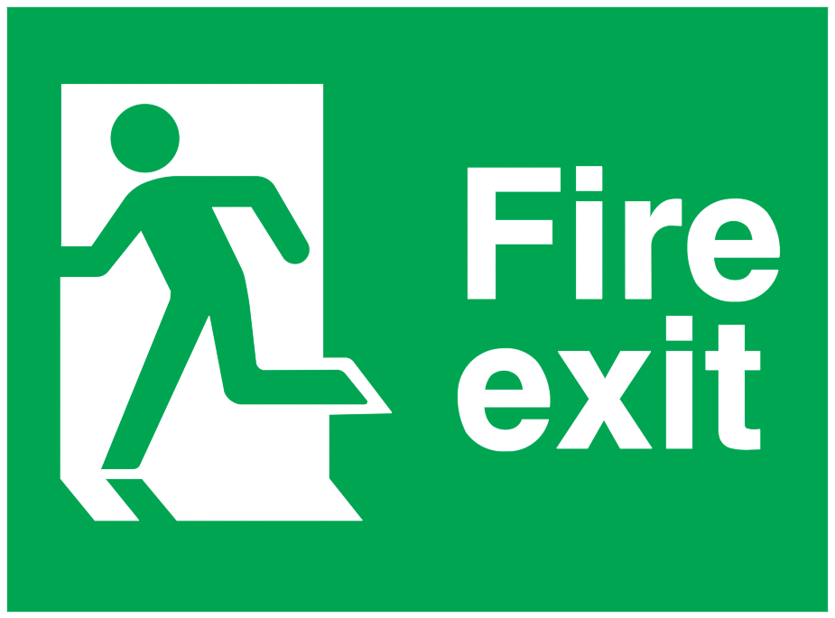 925x685 running man left fire exit - Exit Drawing