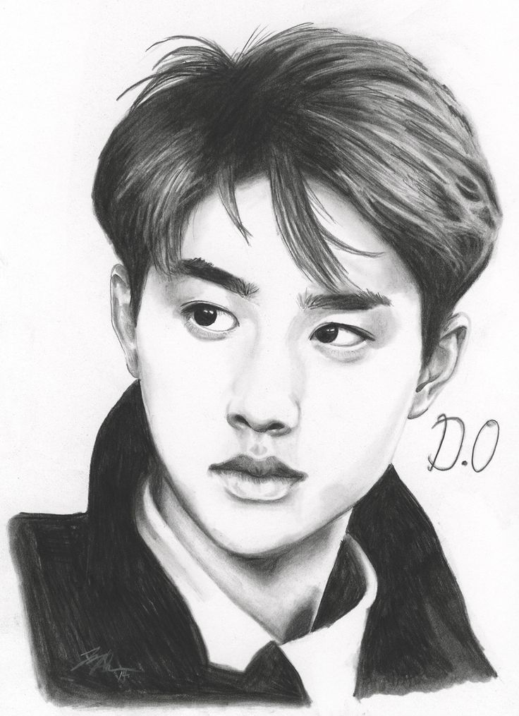 736x1015 It's D O Exo Do Kyungsoo Photo Art K Pop Fanart Dibujos - Exo Drawing