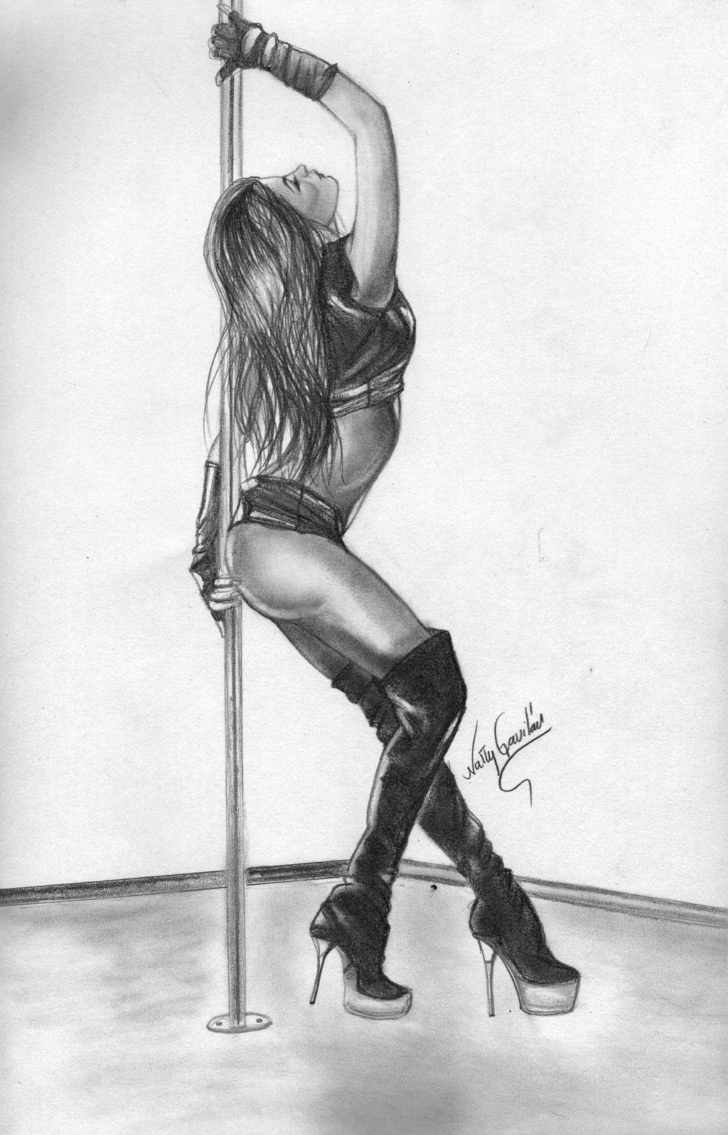 1024x1596 Pole Dance Cartoons - Exotic Dancer Drawing