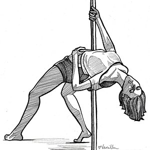 300x300 Pole Dancer Drawings Fine Art America - Exotic Dancer Drawing
