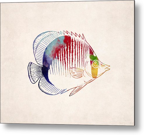 493x464 exotic tropical fish drawing metal print - Exotic Fish Drawing