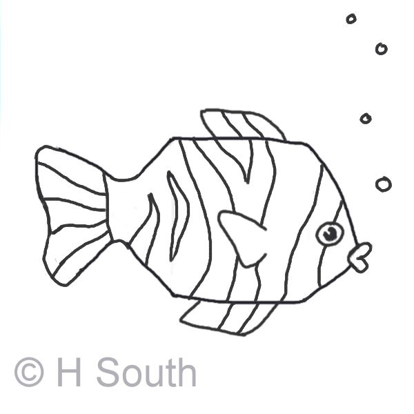 600x600 Aquarium Drawing Tropical Fish For Free Download - Exotic Fish Drawing