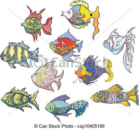 450x418 Photos Line Drawings Tropical Fish - Exotic Fish Drawing
