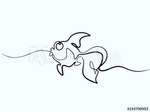 500x375 continuous different wide one line drawing exotic fish logo - Exotic Fish Drawing