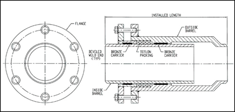 475x227 slip type expansion joints - Expansion Drawing