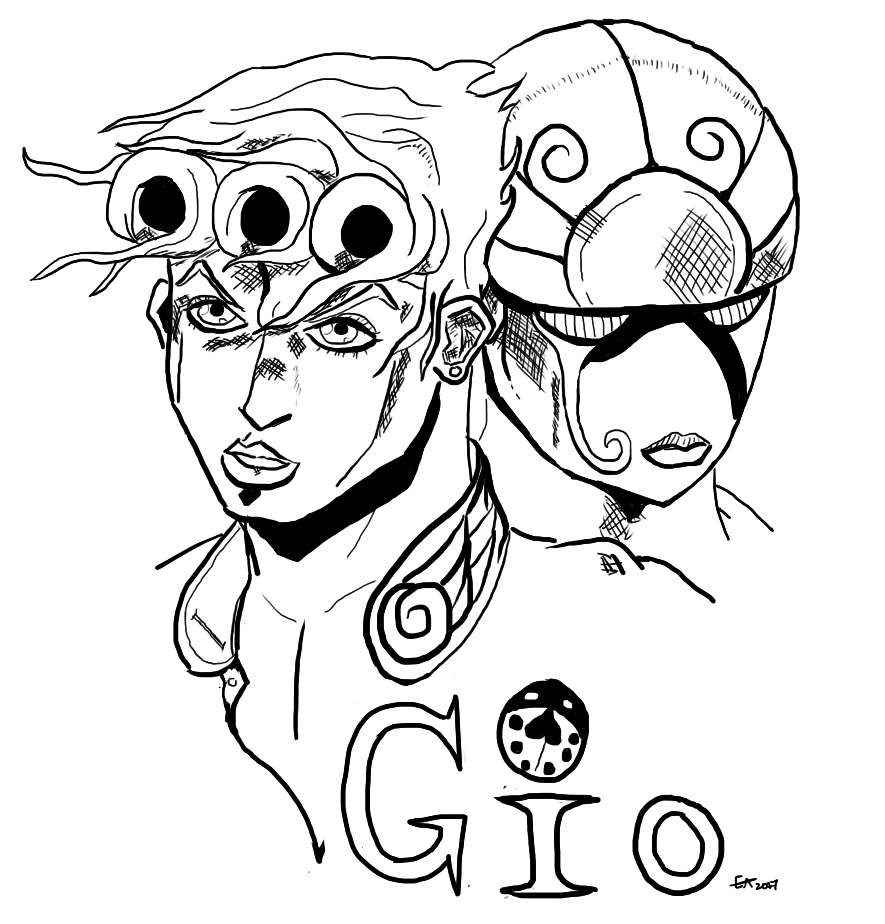 885x924 Fanart Tried To Draw Giorno And Gold Experience! - Experience Drawing