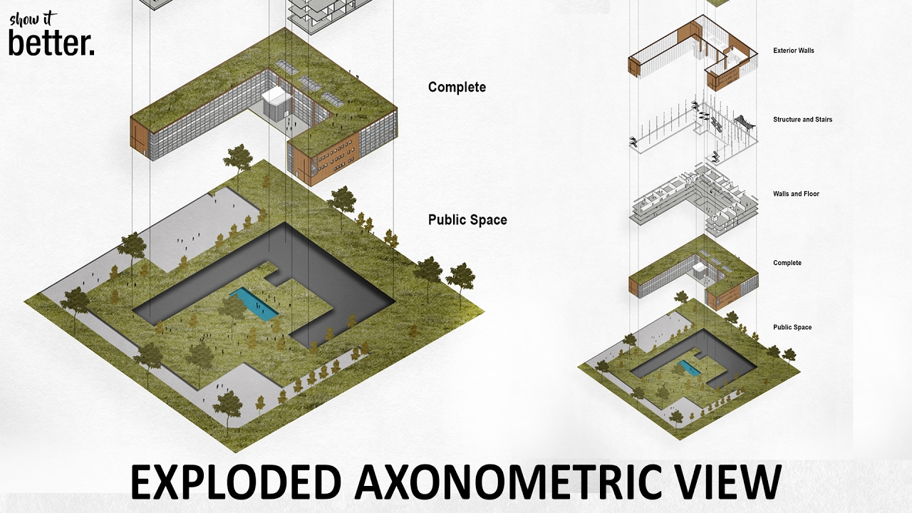 1280x720 exploded axonometric view in photoshop - Exploded Axonometric Drawing