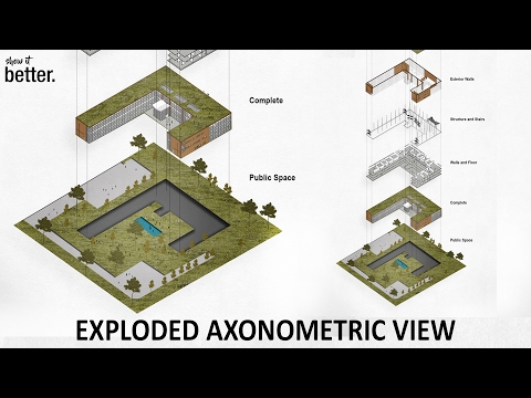 480x360 exploded axonometric view in photoshop for architecture arch - Exploded Axonometric Drawing