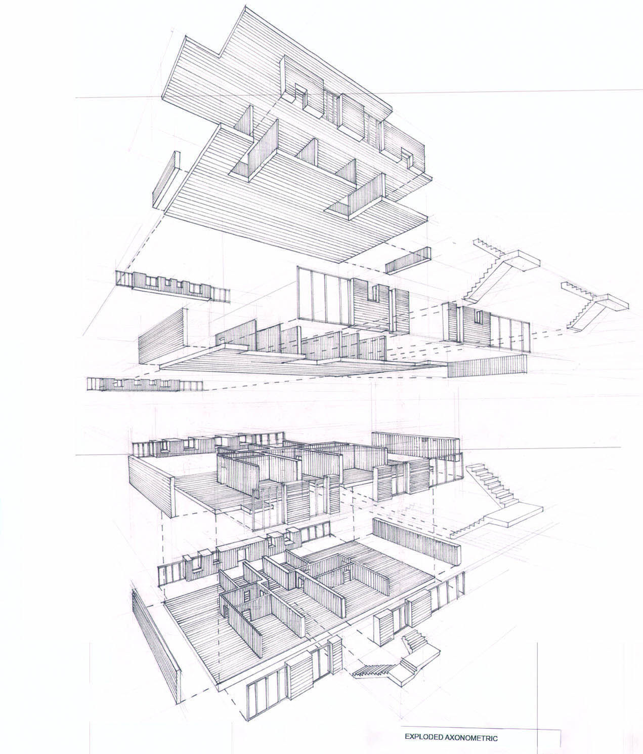 1271x1489 process abstract layout axonometric - Exploded Axonometric Drawing
