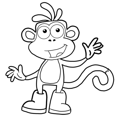 400x397 How To Draw Boots The Monkey From Dora The Explorer Drawing Lesson - Explorer Drawing