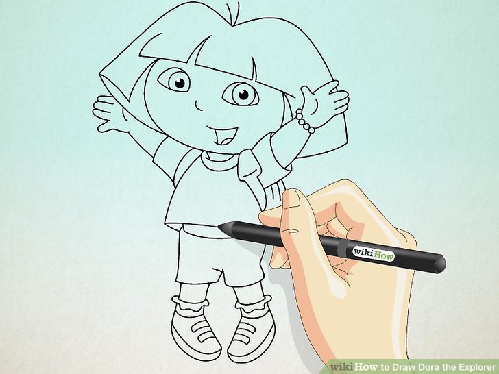 728x546 How To Draw Dora The Explorer Steps - Explorer Drawing