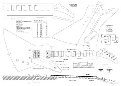 425x303 Gibson Explorer Electric Guitar Plans - Explorer Drawing