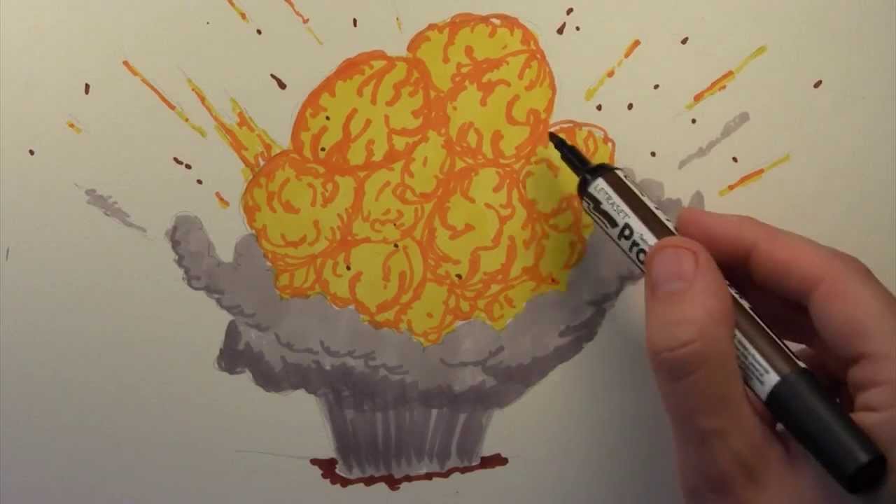 1280x720 How To Draw A Cartoon Explosion - Explosion Drawing