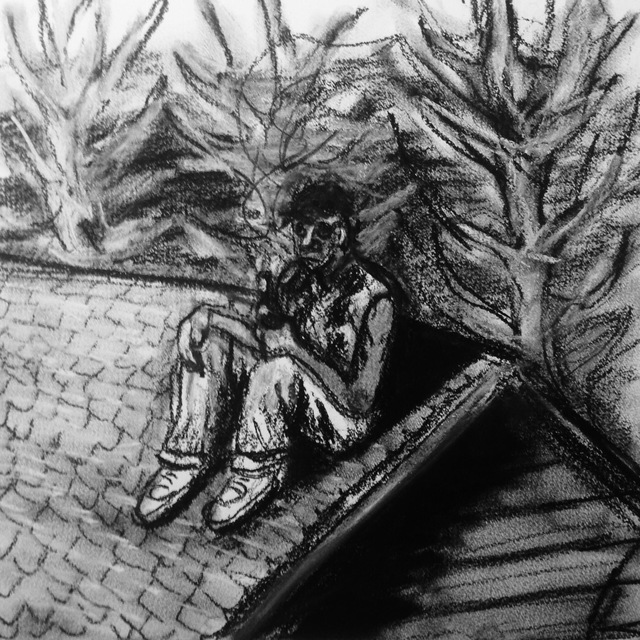 640x640 Neil S Howe Artwork Regrets Original Drawing Charcoal - Expressionism Drawing